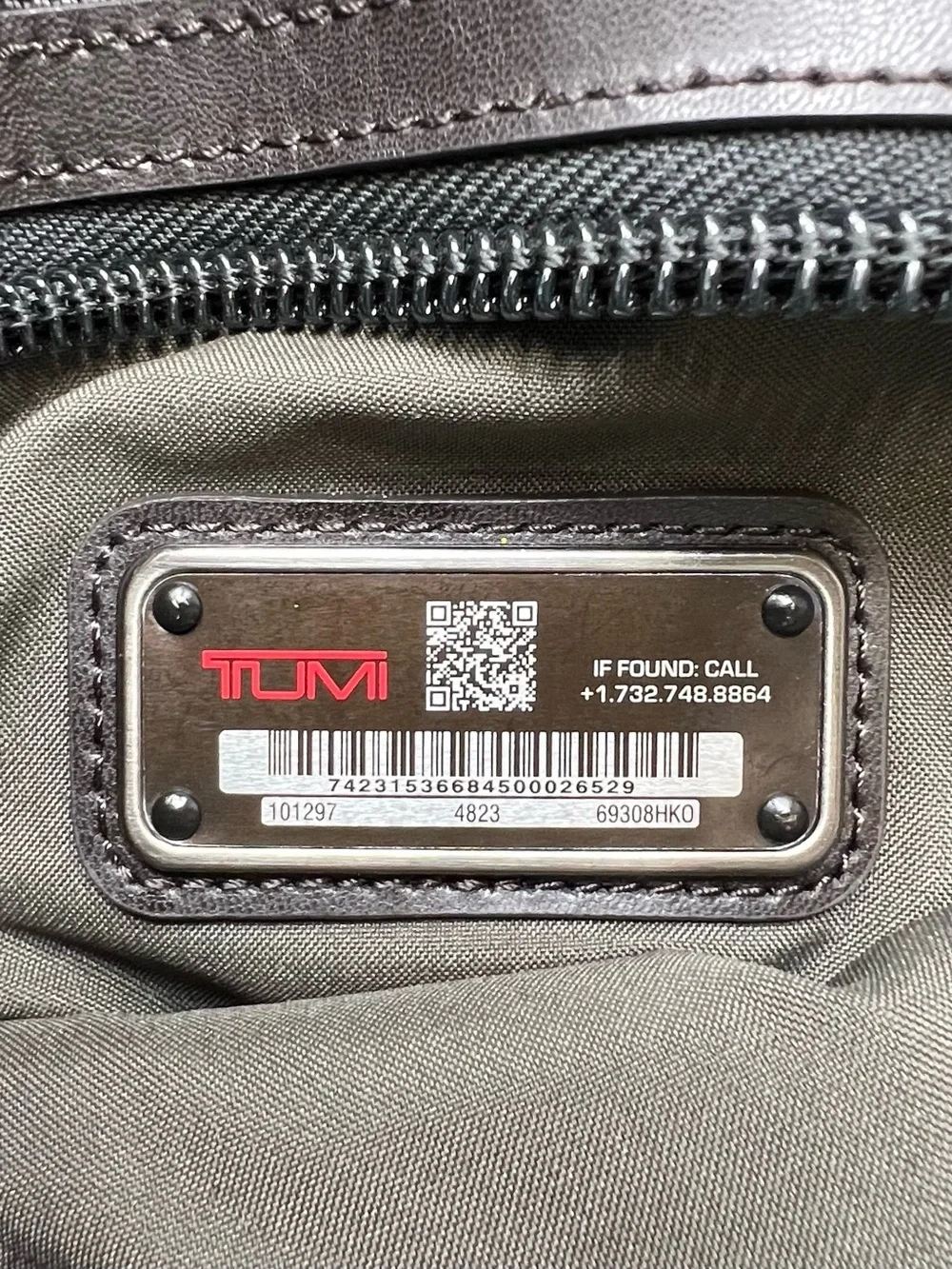 Tumi Eastern Zip Top Flap Crossbody Hickory Brown Nylon Messenger Bag Like New